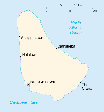 [Country map of Barbados]