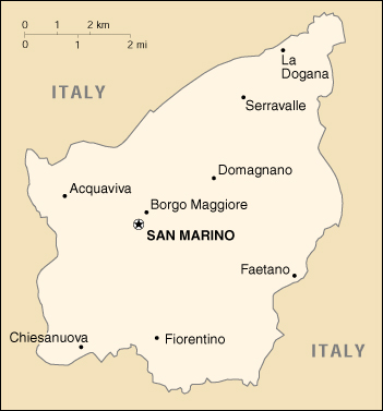 [Country map of San Marino]